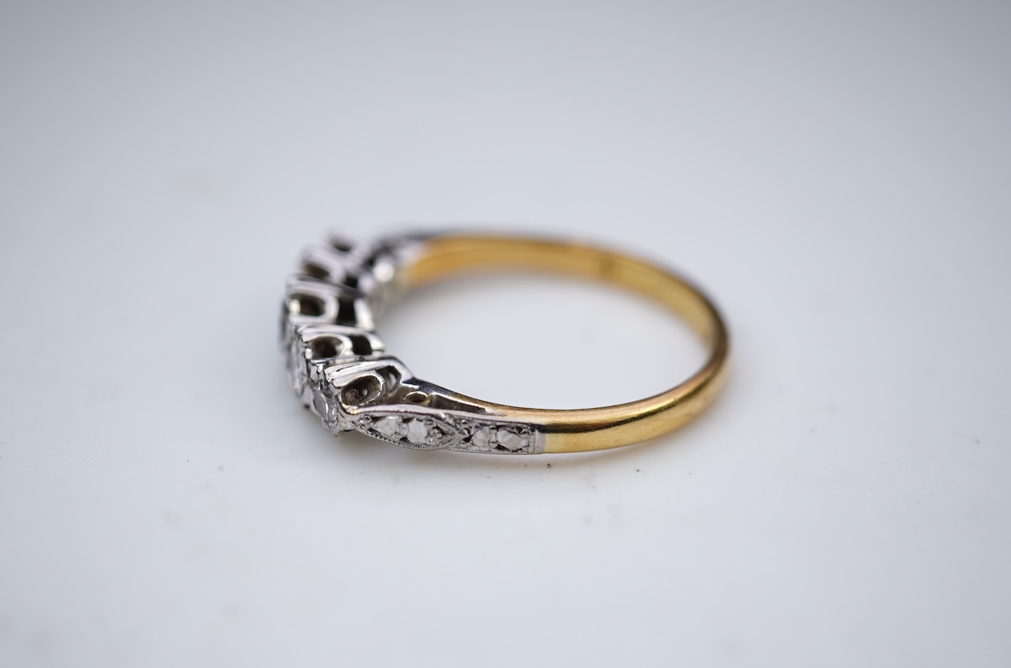 A diamond five-stone ring